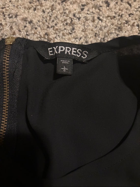 Express Black Sleeveless Mock Neck Top with Exposed Zip - Picture 2 of 3